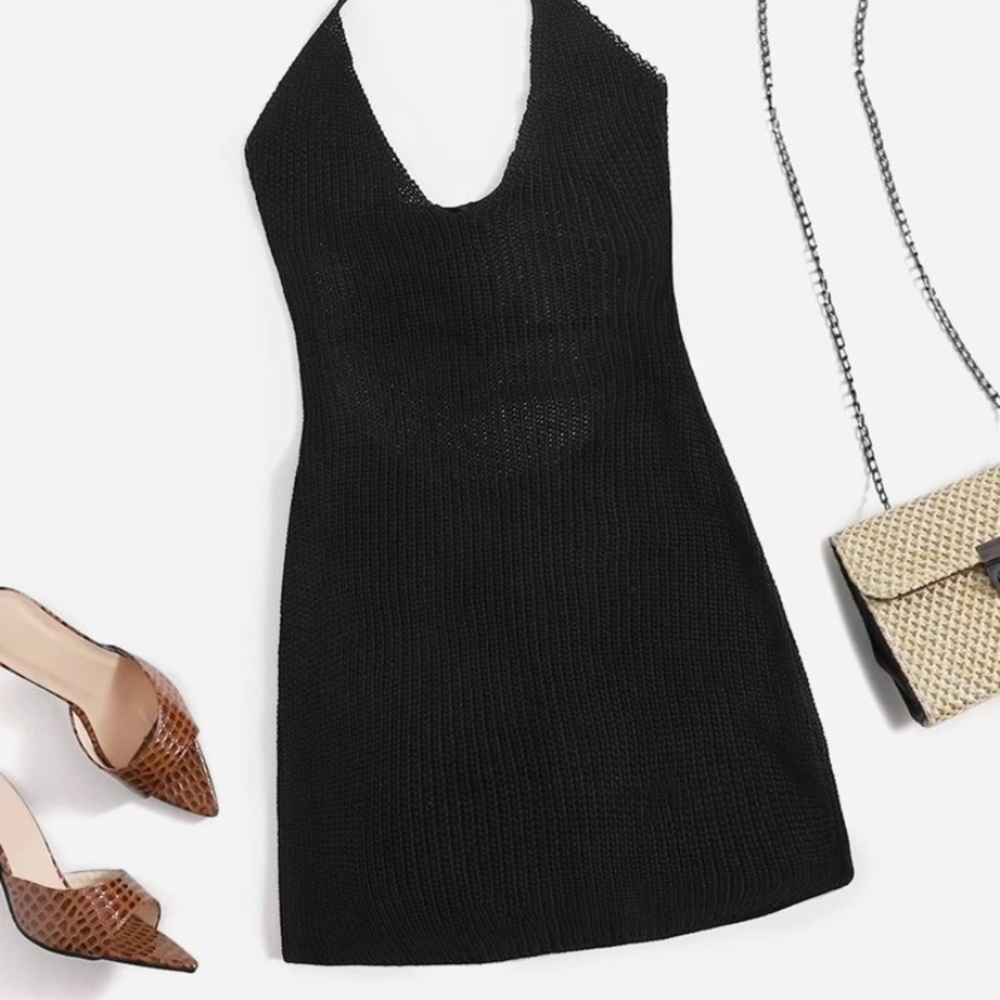 Knit Halter Cover Up Dress